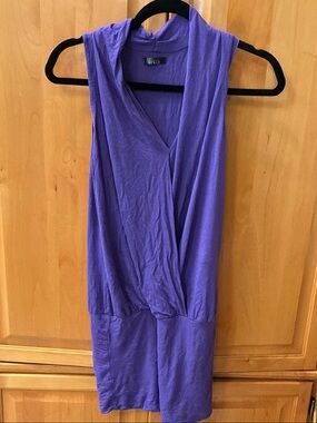 VENUS Purple Sleeveless Surplice Knit Dress